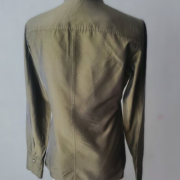 Women's Vintage Isaac Mizrahi Iridescent Silk Blouse/Size 8 - Picture 7 of 10